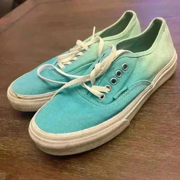 Ombré Teal Vans size 6W - Picture 1 of 4